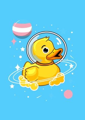 Duck Astronaut Trans Pride