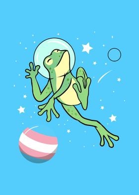 Frog Astronaut Trans Pride