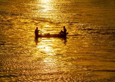 Sunrise over a tidal river