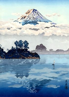 Ukiyo e Lake Kawaguchi