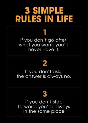 3 simple rules in life
