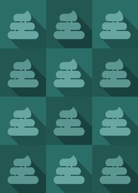 Poop Icons Art Teal 4