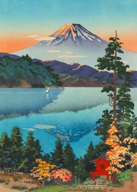 Ukiyo e Lake Ashi