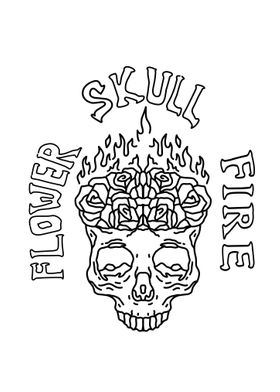 fire flower skull