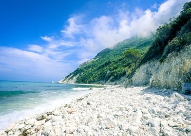 rock beach in Italy