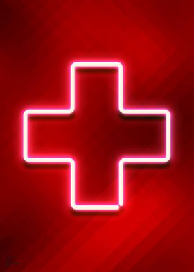 Swiss flag neon