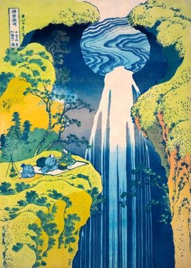 Ukiyo e The Amida Falls