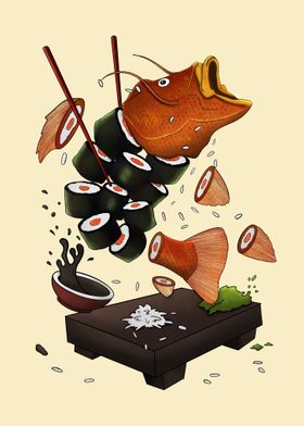 sushi fish art