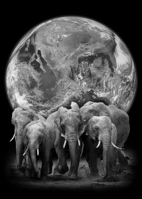 Elephants with Earth