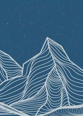  Mountain desert line art