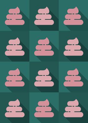 Poop Icons Art Teal 5