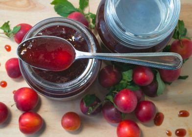 Cherry plum marmalade