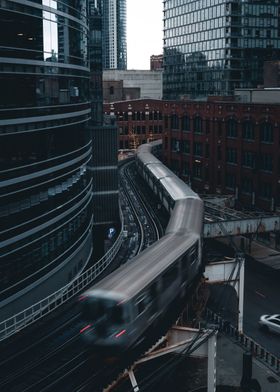 Brown line train Chicago