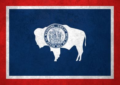 Flag of Wyoming on Wall