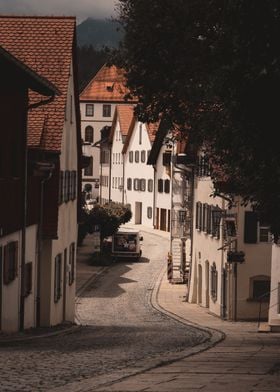 A winding street in Fussen