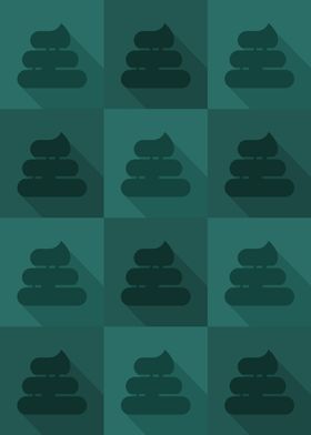 Poop Icons Art Teal 6