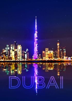 Dubai Night City Lights