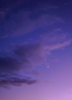 Purple sky with moon