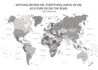 World Map in Grey