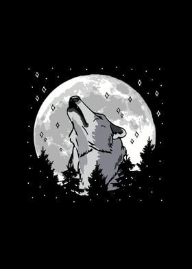 Wolf Moon Forest Howling