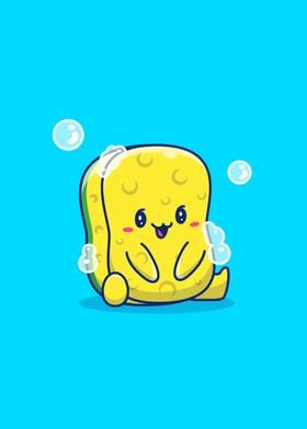 Cute Sponge With Bubble