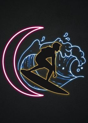 Neon Surf Bar Sign