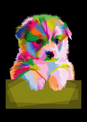 colorful puppy vector