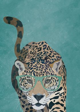 Green Jaguar in glasses