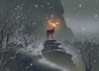 The deer with it fire horn