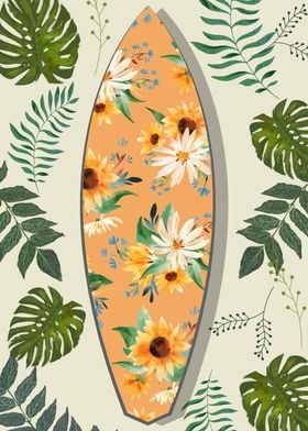 Tropical Surfboard Surfer