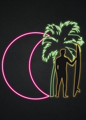 Neon Surf Bar Sign