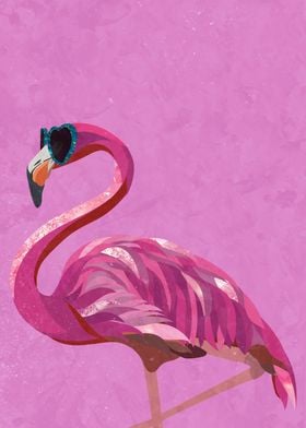 Pink metallic Flamingo