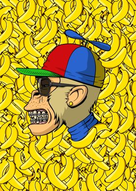 Apes banana background