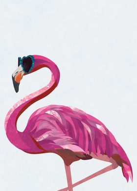 Pink Metallic Flamingo