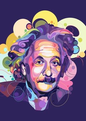 Albert Einstein in colorfu