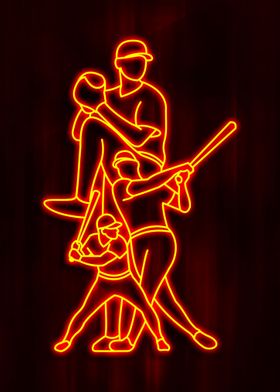 baseball neon art