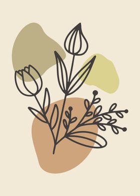 Botanical Flowers Line Art