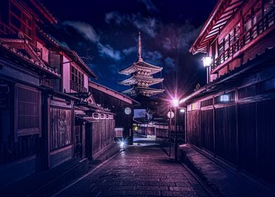 buildings dark sky japan