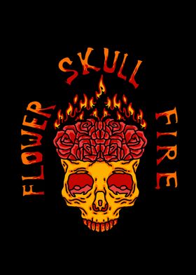 flower skull fire