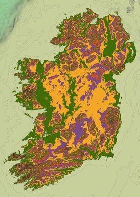 Ireland topographic map