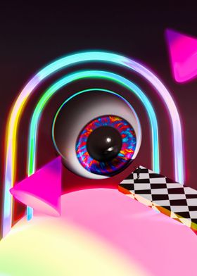 Neon space eye