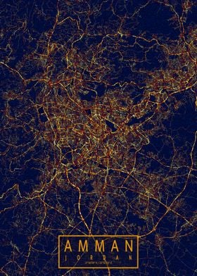 Amman Map City At Night