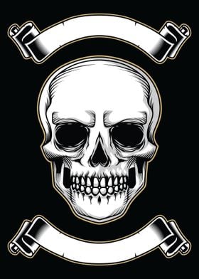 skull vintage banner