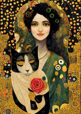 The woman and the cat