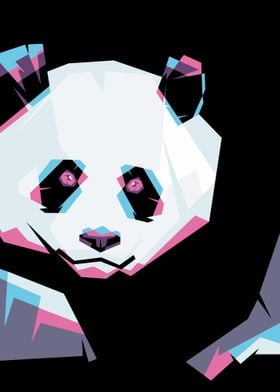colorful panda face