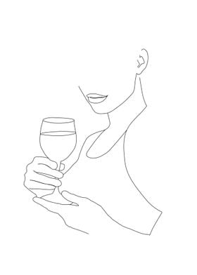 Woman with a glass of wine