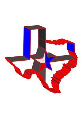 Abstract 3D Texan Map