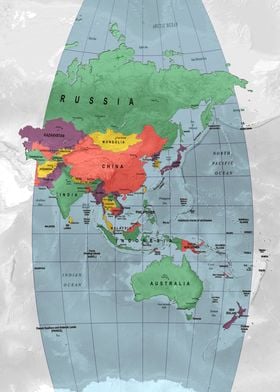 Asia Oceania Map