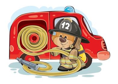 teddy bear fireman