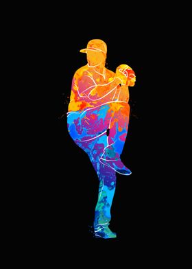 Abstract baseball player